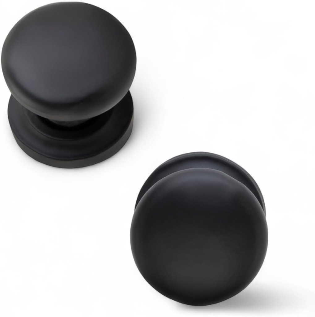 10 Pack Cabinet Knobs, Bun Drawer Pulls & Cupboard Drawer Knobs, Luxury Kitchen Solid Cast Iron 3-3/4" Black Cabinet Knob & Handles for Hardware Dresser