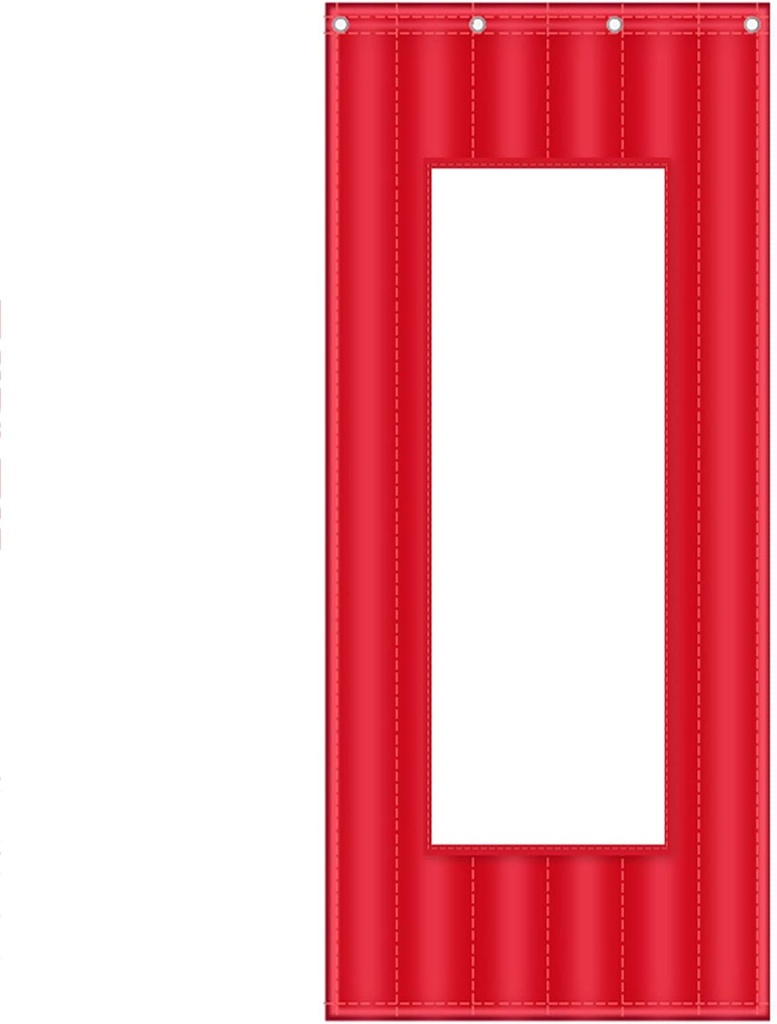 Patio Door Curtain,Sound Curtains Lining Insulation Doorway Room Thermal Insulated Window Curtain Drape,with Transparent Window,for Air Conditioner Heater Room/Kitchen