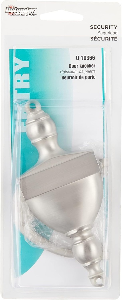 Prime-Line U 10366 Deluxe Door Knocker, Satin Nickel US15 (Single Pack)