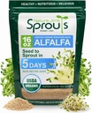 Nature Jims Sprouts Alfalfa Seeds – Non-GMO Organic Sprout Growing Kit for Planting – Premium Resealable Bag for Fresh Homegrown Sprouting Seeds – Rich in Nutrients, Vitamins, Fiber & Minerals – 16oz