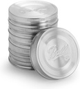 Ball Jar Stainless Steel One-Piece Mason Jar Lids, Wide Mouth, 6-Pack,Silver
