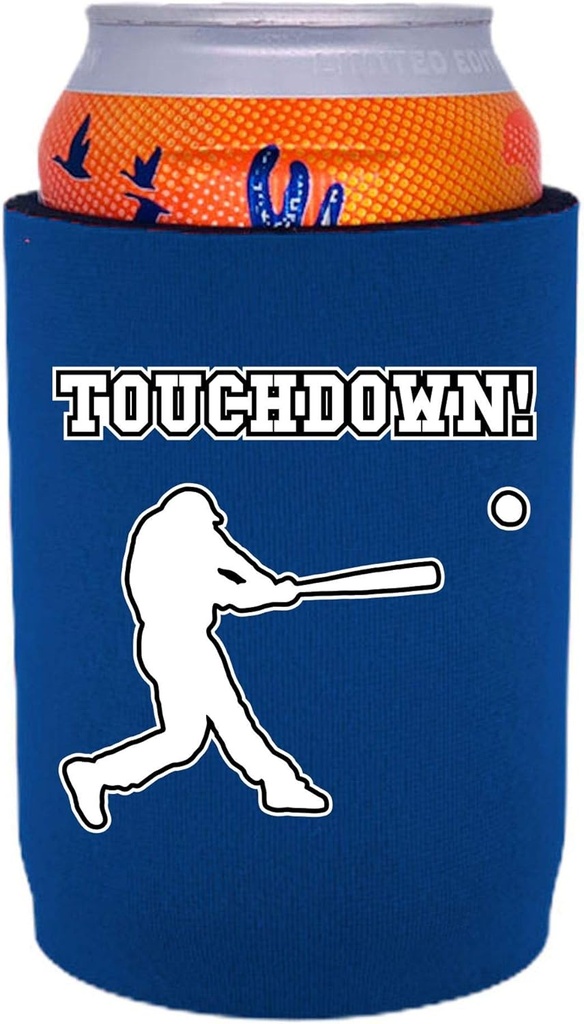 Touchdown Baseball Full Bottom Can Coolie (Royal Blue, 1)