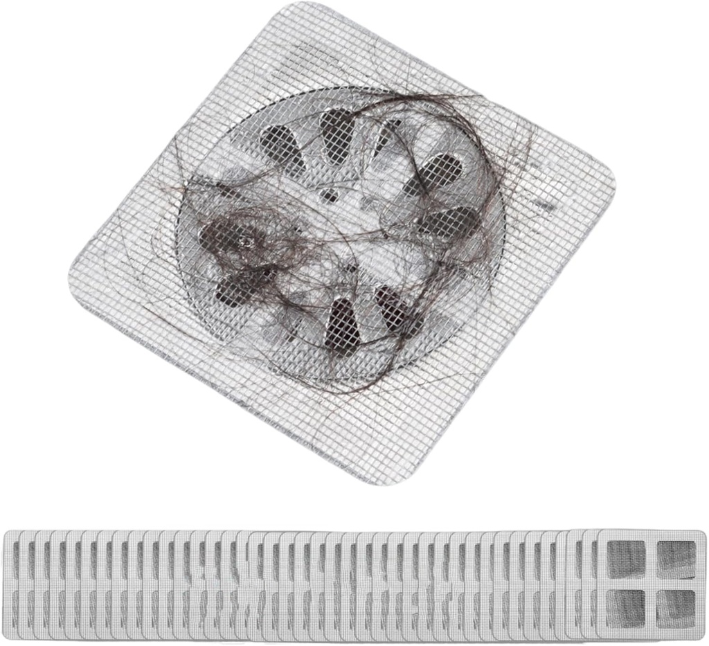 Disposable Hair Drain Stickers Drain Covers for Shower, Floor Drain Sticker Sink Drain Strainer Screen Catcher for Bathroom Bathtub Kitchen and Laundry 50 Pack