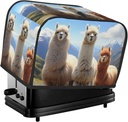 Alpaca Family Toaster Cover 2 Slice, Two Slice Bread Machine Covers Quilted Toaster Dust Cover Bread Maker Cover Universal Size Kitchen Small Appliance Cover With Top Handle
