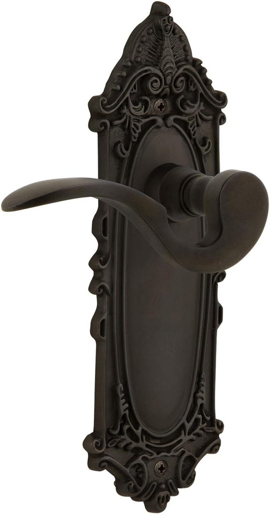 Nostalgic Warehouse Victorian Plate Privacy Manor Lever in Oil-Rubbed Bronze