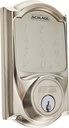 SCHLAGE BE479AA V CAM 619 Satin Nickel Sense Smart Deadbolt with Camelot Trim
