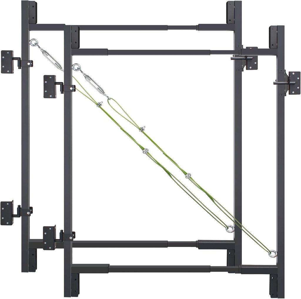 2Pcs Fence Gate Kit DIY Gate Building Kit, 36"-72" Heavy Duty Wood Fence Gate Kit with 4-5 Feet Height, Fits Both 1"x4" and 2"x4" Wood