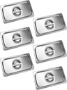 QWORK 8 Pack of Stainless Steel Steam Table Lids, 1/3 Size Solid Hotel Pan Covers with Convenient Handles for Steam Food Pans, Featuring a Non-Stick Surface
