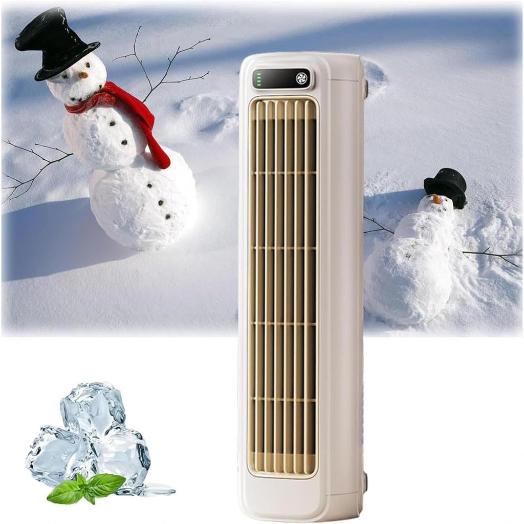 Outfany Cooling Aceair Conditioner, Portable Air Conditioner Tower Quiet, 3 Speeds, Room Air Conditioner Units USB Charging, 24h Long-Lasting Battery Life -0203,Apricotwhite-25