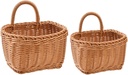 Alipis 2pcs Storage Basket Wall Hanging Basket Handle for Garlic Ginger Kitchen Produce Organizer