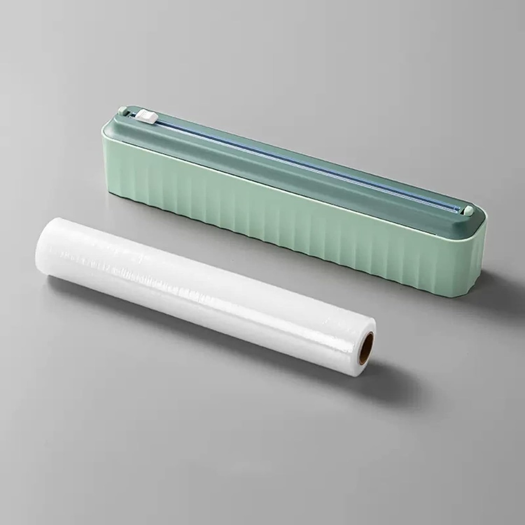 Cling Film Cutter Dispenser, Reusable Plastic Food Packaging Dispenser Cutter, for Kitchen, Restaurant, Supermarket Packing Fruits and Vegetables WMEIE (Color : A, Size : 37X6X6.5cm)