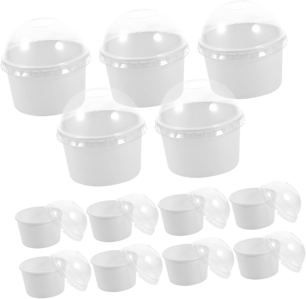 50 Set Parfait Cups with Dome Lids Clear Yogurt Containers for Yogurt Ice Cream Desserts and Snacks Ideal for Parties and Events and Disposable