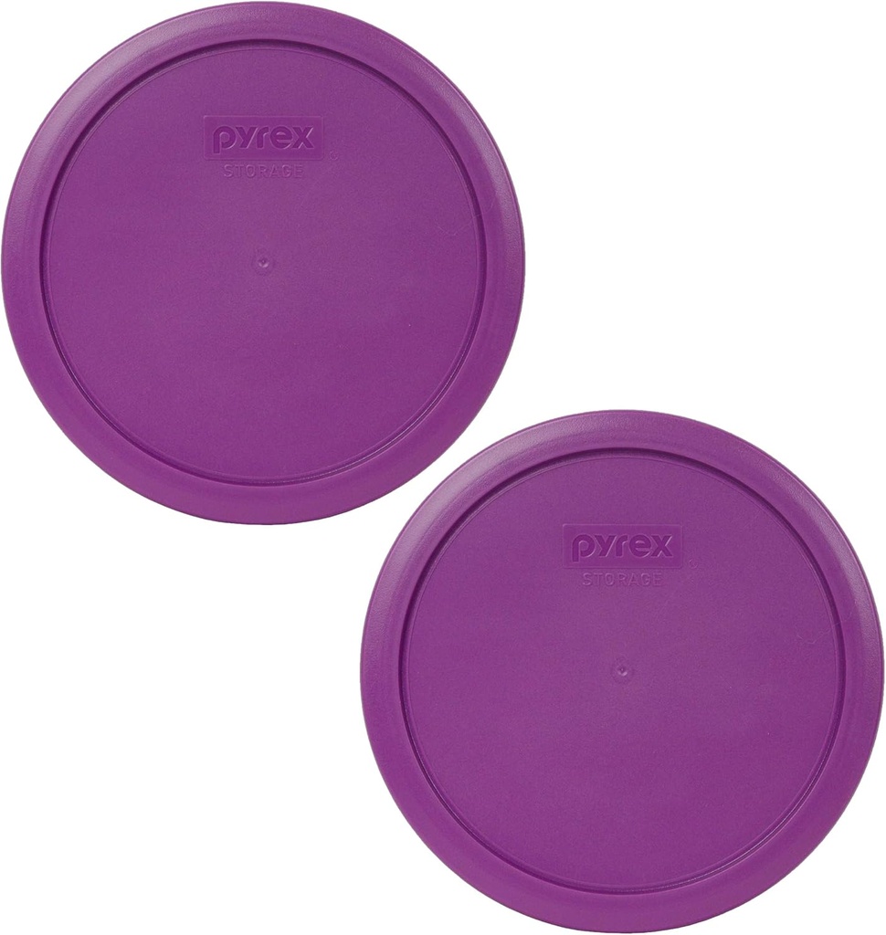 Pyrex 7402-PC 6/7-Cup Thistle Purple Food Storage Replacement Lid (2-Pack) - Made in USA