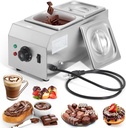Dyna-Living Chocolate Melting Pot 2-Tanks Commercial Chocolate Tempering Machine Chocolate Tempering Pot 1000W Electric Chocolate Melter Pot Chocolate Warmer for Milk Coffee Cheese