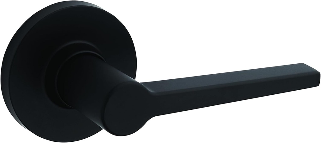 Kwikset Safe Lock Daylon Lever Round Rose Passage Lock Matte Black