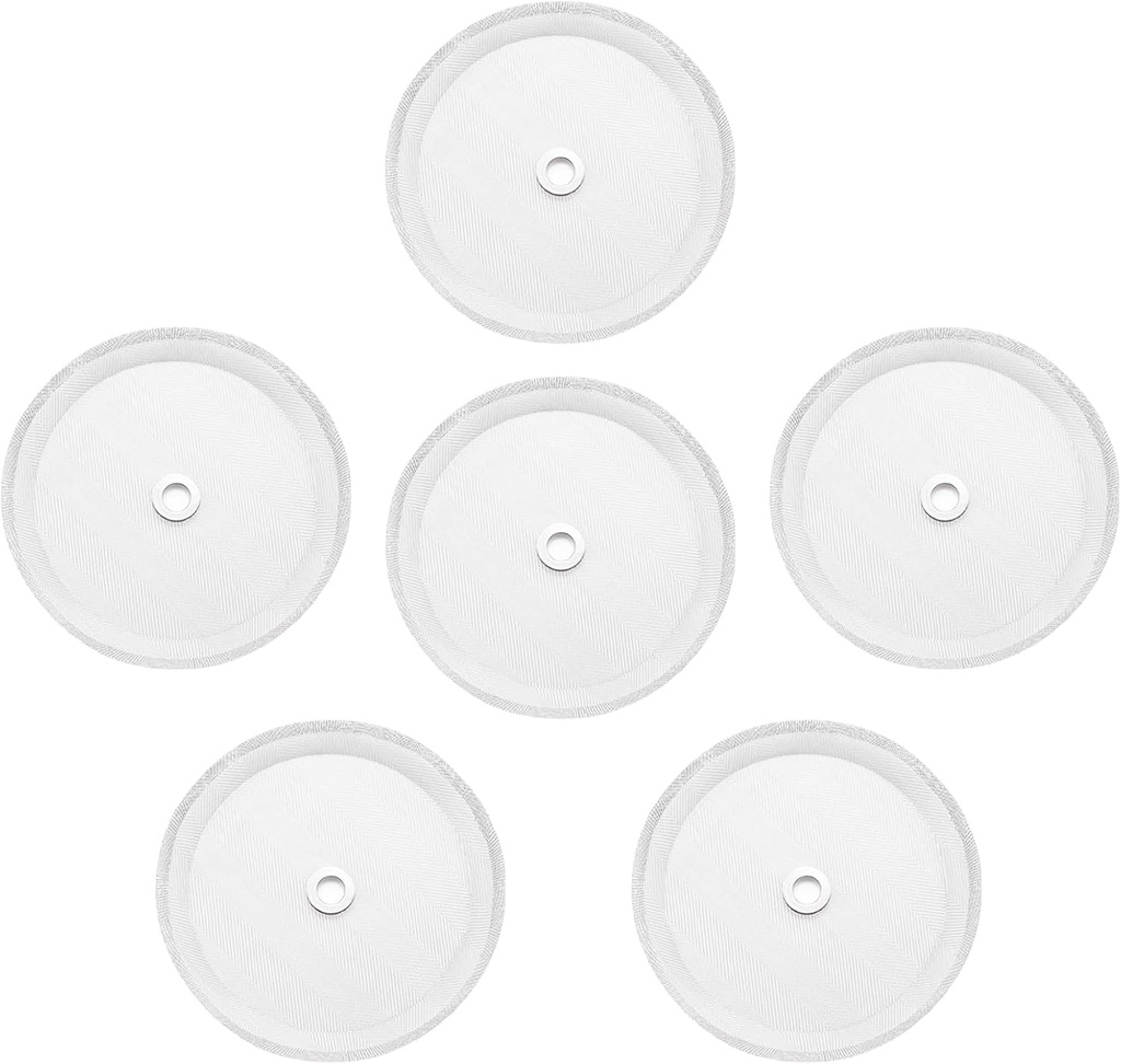 Pine & Linen 4inch Press Filter Screens,Stainless Steel Mesh Screen Replacement Parts, Universal Filter Screen for Coffee Makers and Tea Machines（6pcs）