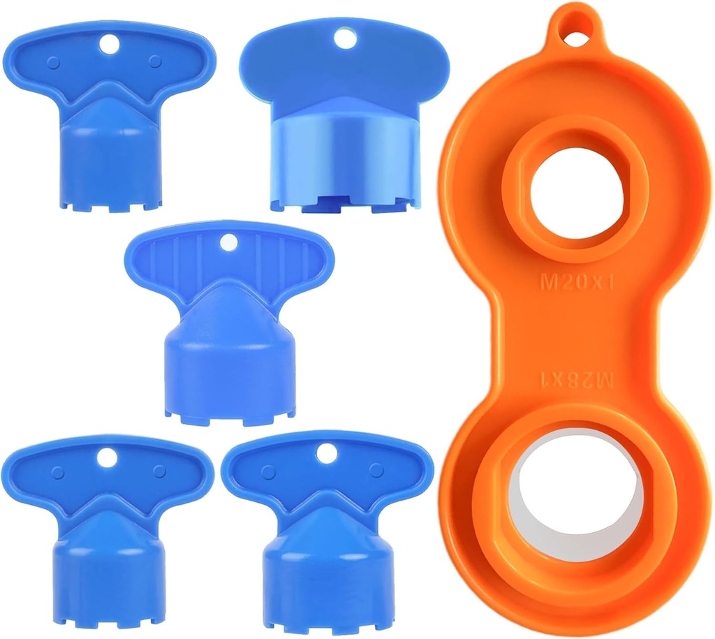 Faucet Aerator Key Removal Wrench Tool with 5 Sizes M16.5, M18.5, M21.5, M22.5, M24 Concave Spout Key Sink Spout Wrench with Faucet Housing Removal Toolfor Bathroom Kitchen Sink Removal Tool