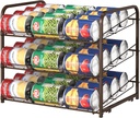Can Organizer for Pantry, Stackable Can Dispensers Holds up to 36 Cans, Food Storage Can Rack for Kitchen Cabinets, Copper