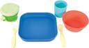Nuby Toddler Dinnerware Set - (6-Piece) Includes Plate, Bowl, Snack Keeper, Cup, and Utensils - 12+ Months