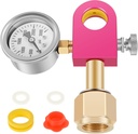 Soda Refill Adapter, Stainless Steel CO2 Refilling Adapter with pressure gauge, Professional Soda Exchange Carbonator Refill Quick Adapter for 60L Pink Co2 Cylinder (L)