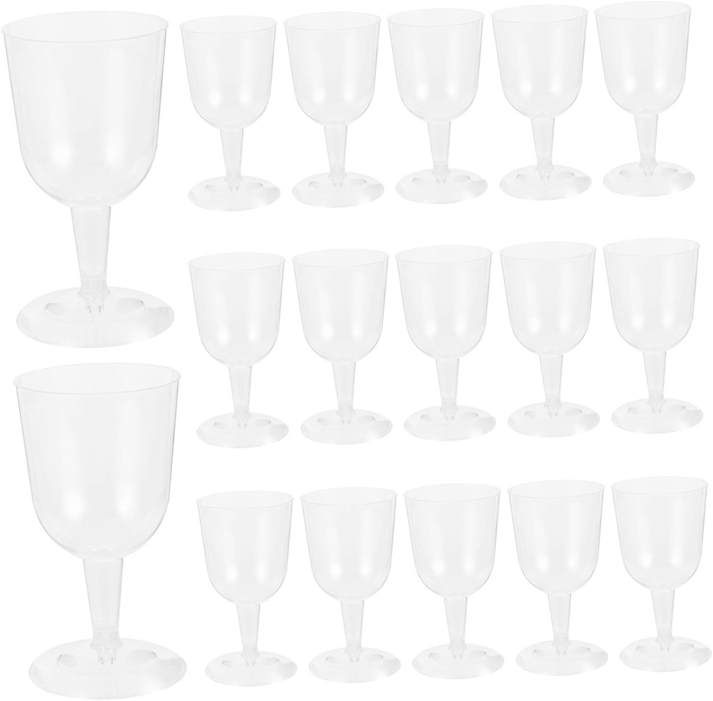 24pcs Plastic Red Wine Glasses High-stem Goblets for Parties and Weddings Elegant Drinkware for Home Bar and Banquet Use