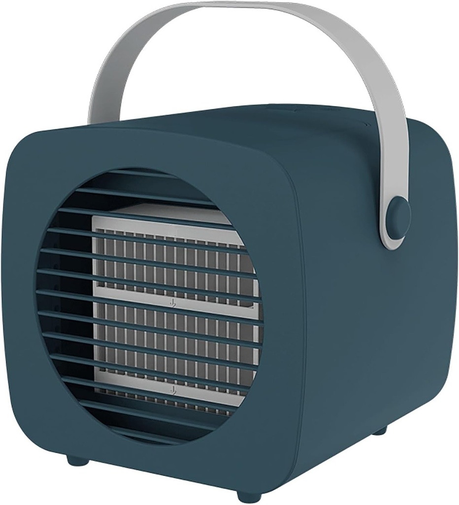 USB Charging Portable Air Conditioners, Small Personal Evaporative Air Cooler, Swamp Cooler in 3 Speed with Handle, for Bedroom Office(Blue)