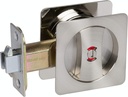 Delaney Hardware 370109 Contemporary Privacy Square Pocket Door Lock - Satin Nickel With Edge Pulls and Color Coded Indicators, Sliding Door Hardware