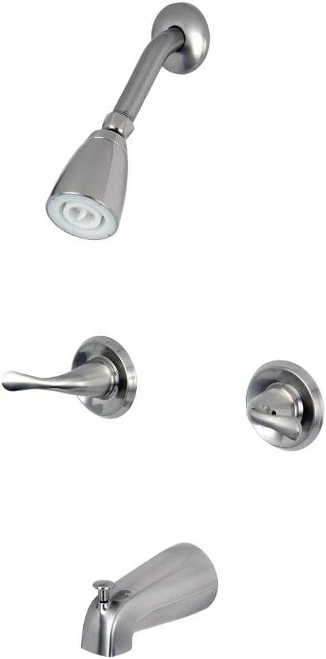 Kingston Brass KB2248YL Yosemite Two Handle Tub Shower Faucet, 3-1/8 inch Diameter Escutcheon, Brushed Nickel