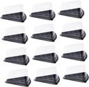 ABOOFAN 100pcs Triangle Dessert Box Transparent Cupcake Carrier with Non Slip Base Food Grade Pet for Cheesecake and Mousse Packaging for Events and Parties