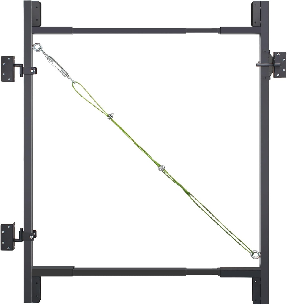 Fence Gate Kit DIY Gate Building Kit, 36"-72" Heavy Duty Wood Fence Gate Kit with 4-5 Feet Height, Fits Both 1"x4" and 2"x4" Wood