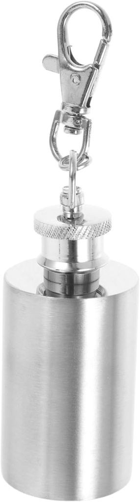 PRETYZOOM Stainless Steel Mini Keychain Flask for Portable Flask Compact Design for Easy Carrying for Alcohol and Outdoor Use