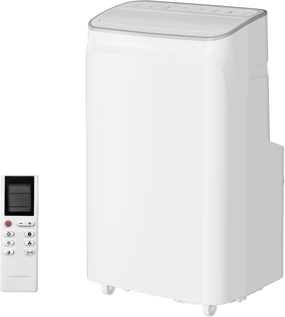 12,000 BTU Portable Air Conditioner Cools Up to 550 Sq.Ft, 3-IN-1 Quiet Portable AC Unit with Remote Control & Installation Kits for Large Room, Smart/Sleep Mode, Auto Swing, 24H Timer
