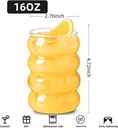 16oz Rippled Glass Beverage Set of 2, Ideal for Cocktails, Wine, Juice, and Mixed Drinks (2PCS)