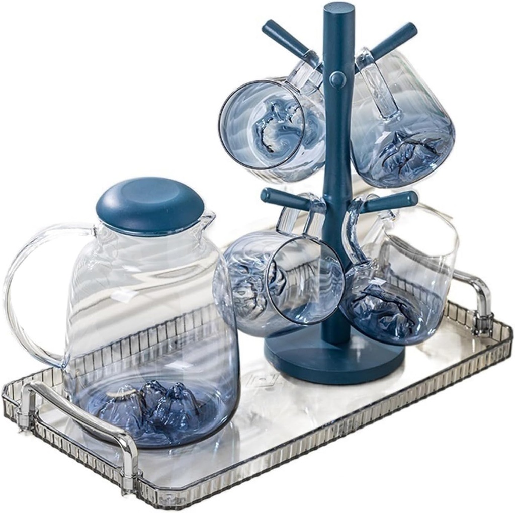 Water Carafe Iced Tea Pitcher Water Cup Water Set Glass Home Modern Housewarming New House Cup Living Room Hospitality Cup Kettle Simple Drink Pitcher Water Jar