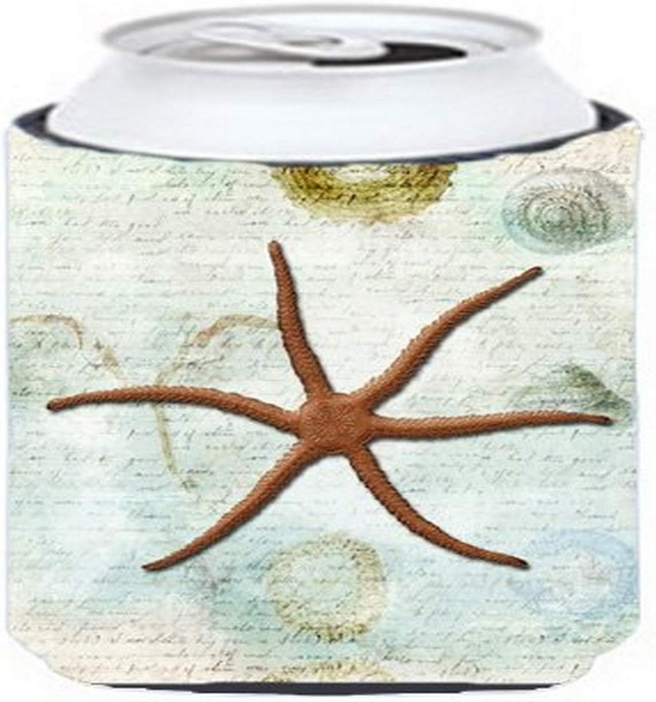 Caroline's Treasures SB3048CC Beach Red Serpent Starfish Can or Bottle Hugger Cooler Washable Drink Sleeve Collapsible Beverage Insulated Holder, Can Hugger, Multicolor