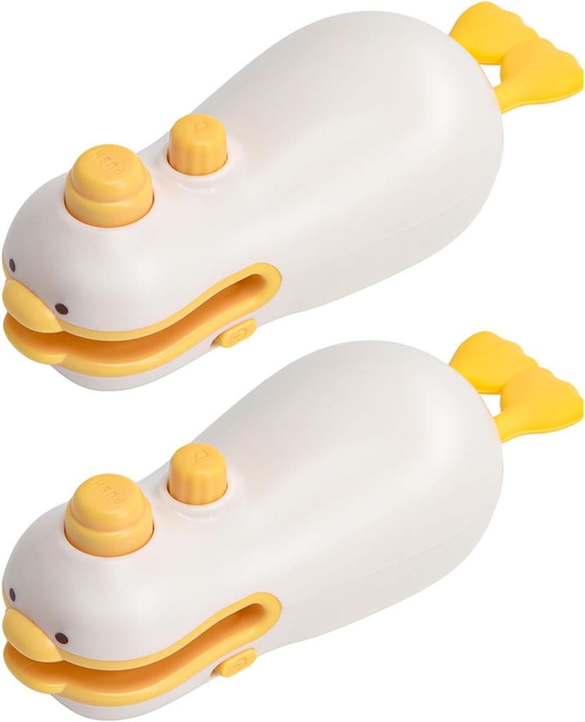 3-IN-1 Mini Bag Sealer, Rechargeable Bag Sealer Heat Seal with Cutter, Magnet Mini Bag Resealer Machine for Plastic Bags Snack Bags-Cute Design 2 Packs