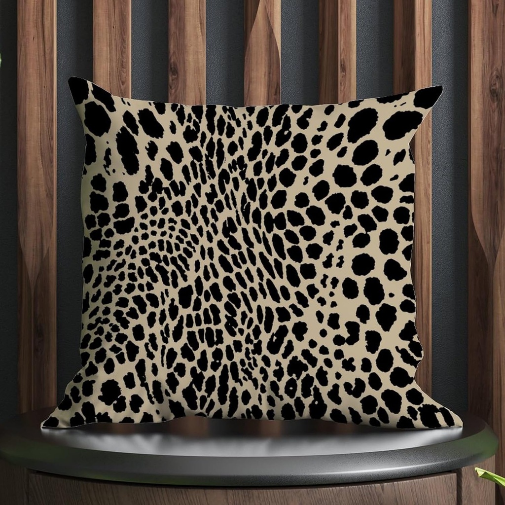 Black Brown Cheetah Leopard Print Outdoor Throw Pillow Covers African Animal Stripe Throw Pillow Cover Accent Waterproof Pillows for Patio Furniture Porch 24x24 in