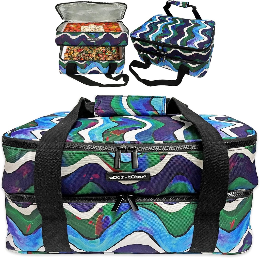 Insulated Double Casserole Carrier for Hot or Cold Food, Insulated Food Carrier for Casserole Dish