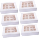 6pcs Cupcake Boxes Food-grade Cake Containers for Safe Storage Muffin Holders Slots for Bakery Parties and Events