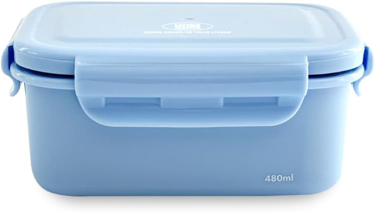 KeeperTen Microwave Safe Stainless Steel Food Storage Container(Pastel Blue, 16.8 oz) Leakproof, Dishwasher & Freezer Safe, BPA-Free, Odor Resistant, Reheat or Store Meals On-the-Go