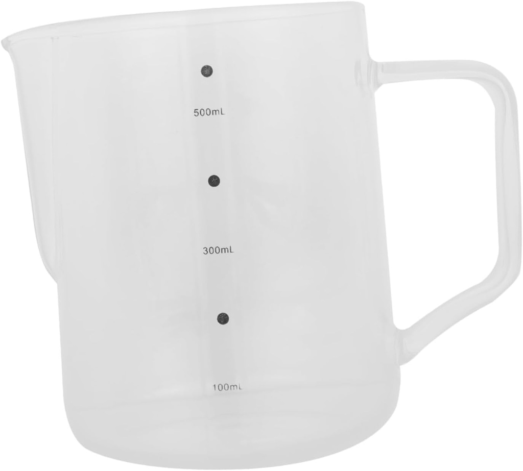 1pc Heat-resistant Glass Kettle for Coffee Milk and Tea Measuring Pot Spout and Scale for Home Use