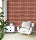 100 Red Faux Brick Wall Tiles, Inorganic Minerals, 3D Thin Brick Veneers for Bedroom, Bathroom, Kitchen, Fireplace and Fence Wall Panels (14.2 sq.ft)