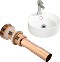 Zerodis Basin Sink Unslotted Pop Up Click Clack Sprung, Plug Pop Up Drain Assembly Non Over for hroom Sink (Rose Gold)