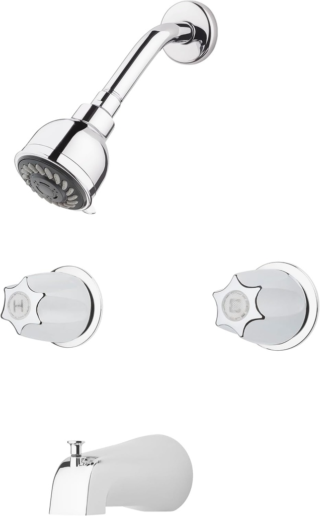 Pfister 2-Handle Tub & Shower Faucet with Metal Knob Handles in Polished Chrome