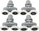 4 Sets Shower Door Rollers Runners Wheels Replacement Part Shower Installation Kits for Bathroom Glass Shower Sliding Door (26mm)