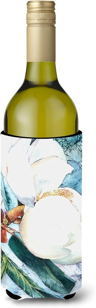 Caroline's Treasures 8001LITERK Flower - Magnolia Wine Bottle Hugger Bottle Cooler Sleeve Hugger Machine Washable Collapsible Insulator Beverage Insulated Holder