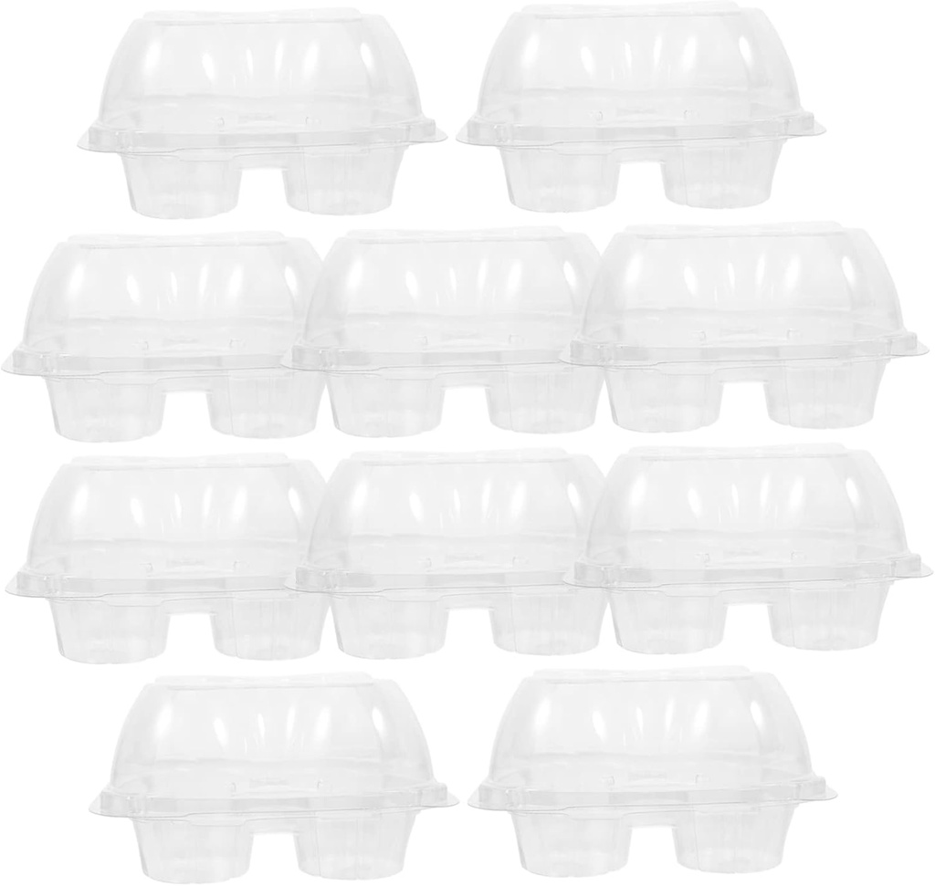 10pcs Transparent Cupcake and Muffin Boxes with Lid Versatile Dessert Packing Containers for Egg Tarts Cookies and Party Favors