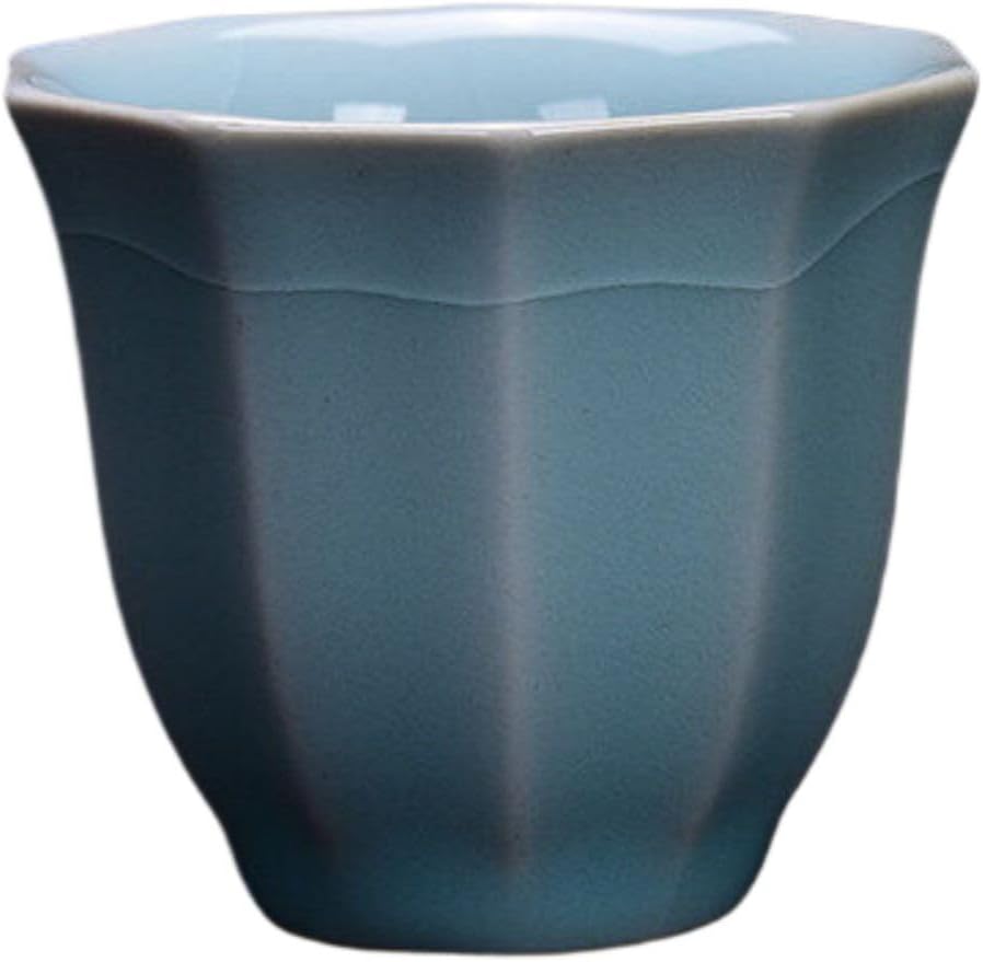 銮玉瓷 五大窑 Ceramic Tea Cup, Sake Cup,Ceramic Tea Set Chinese Jingdezhen Teacup 功夫单杯十方杯个人杯水杯 AA-000303