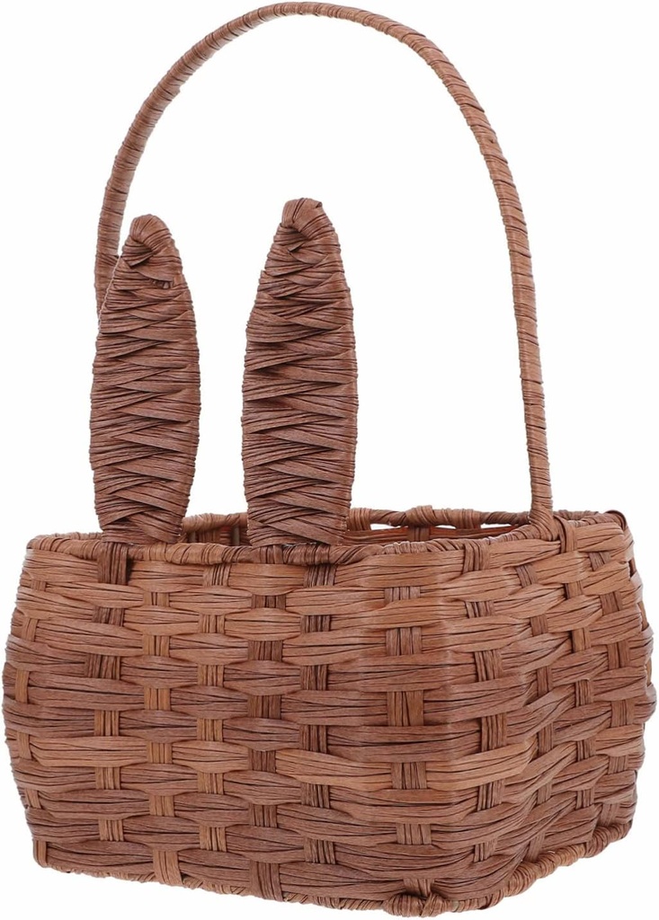Woven Storage Basket for Kitchen and Outdoor Use Cute Rabbit Design Versatile Container for Fruits Snacks and Bread for Picnics and Home Decor