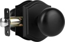 Door Knobs Interior, Classic Decorative Matte Black Passage Door Knob Perfect for Bedroom or Bathroom Doors, Durable Stylish Hardware for Indoor Use- 1 Pack